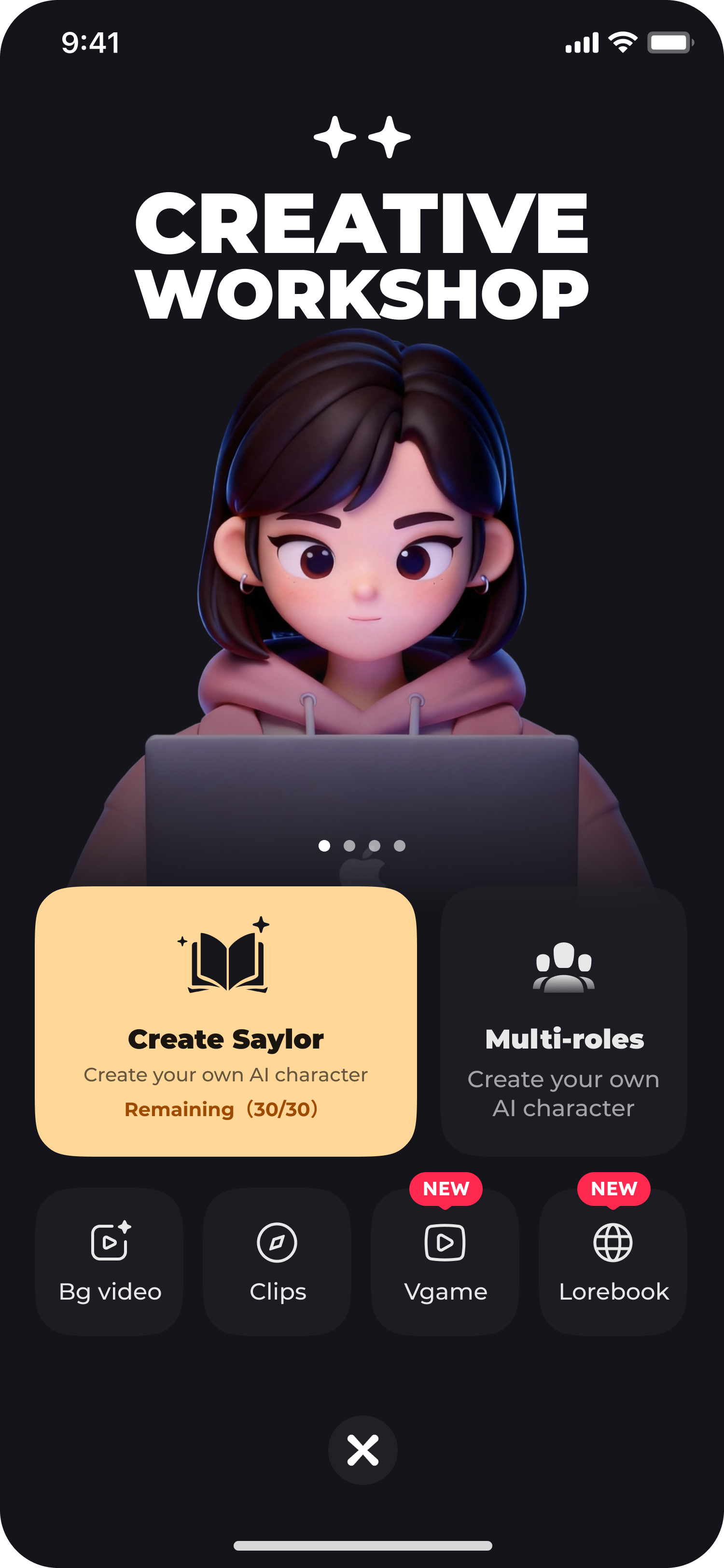 Saylo 创建页设计稿：角色创建与多角色入口
